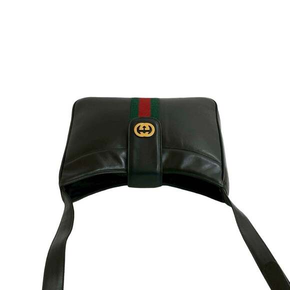 GUCCI Authentic Black Leather Shoulder Bag - Picture 4 of 10